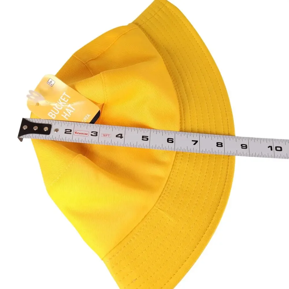 Yellow Bucket Hat Adult Novelty Cap Lightweight Solid Color Summer Sun Unlined
